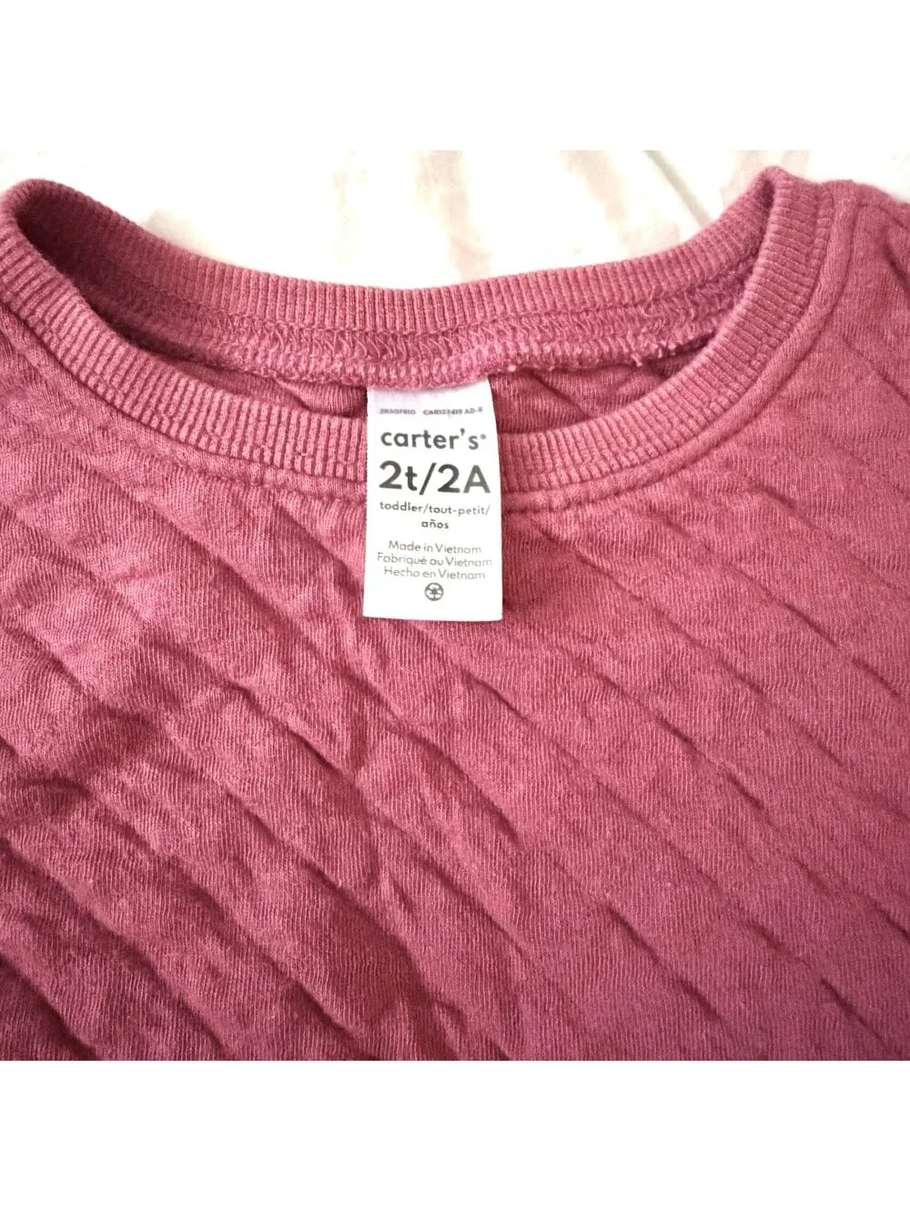 Carters Dark Pink Quilted Pullover